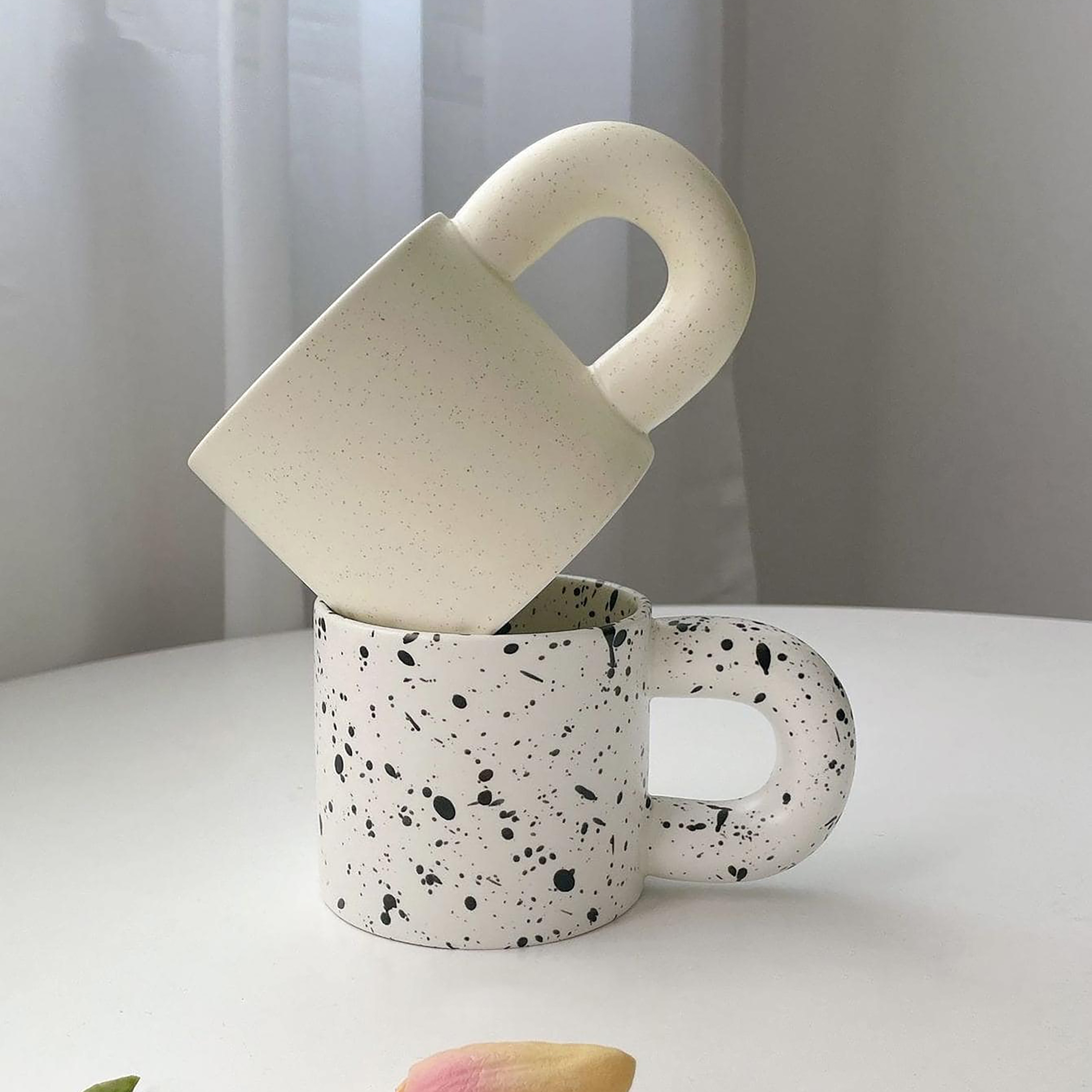 Irregular Coffee Mug Ceramic Coffee Cups With Large Handle - Temu