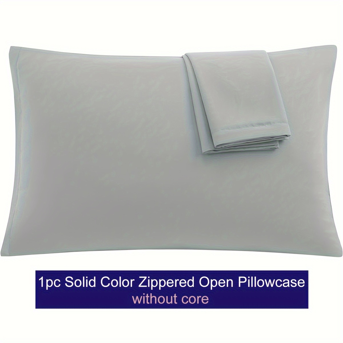 soft breathable microfiber pillowcase with zipper closure solid color multiple sizes   details 7