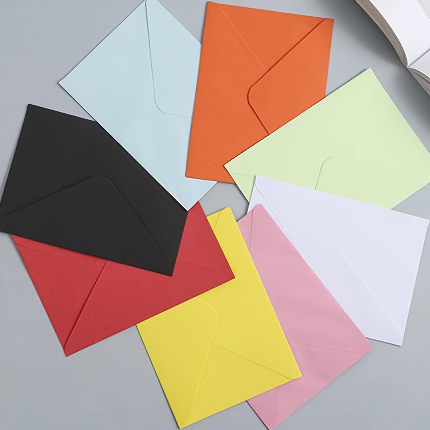 30 Pièces/ensemble Enveloppe De Couleur Unie Couleur Colle Papier