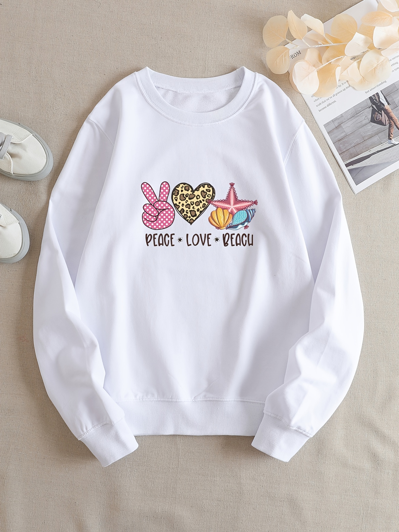 Funny Graphic Print Sweatshirt Long Sleeve Crew Neck - Temu