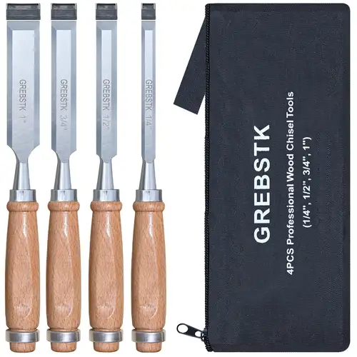 Wood Chisel Chizzle Tools Set With Beech Handles Chrome - Temu