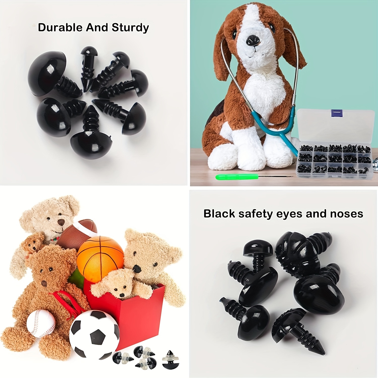 Plastic Eyes, Doll Eyes, Crochet Eyes Durable Button Eyes Stuffed Animals  Teddy Bears For DIY Dolls 