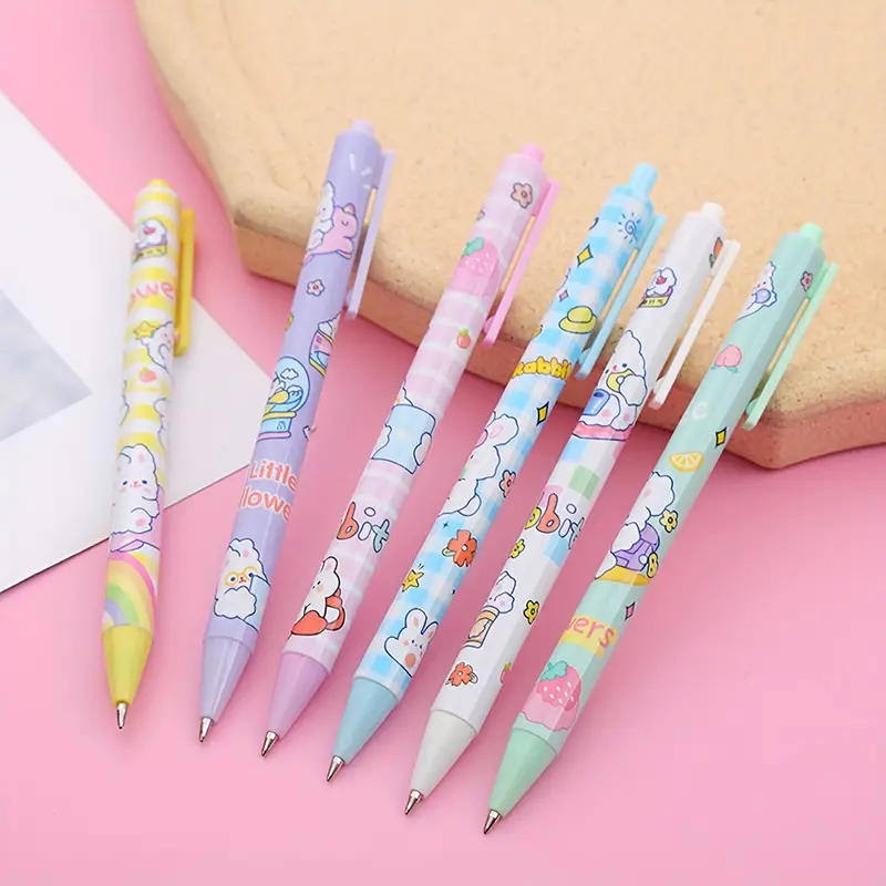 Good-looking Naughty Rabbit Press Pen Creative Student Press Pen Office  Stationery 0.5 Bullet Head Signature Pen Random - Temu