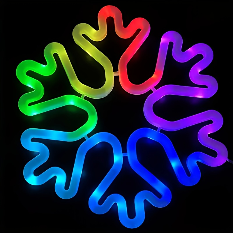 RGB Glowing Snowflake Neon Light, Remote Control