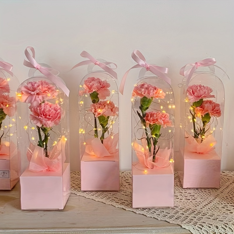 Portable Flower Box PVC Clear Handbag Foldable Rose Florist Bouquet Wedding  Gift Packing Bag Environmentally Travel Storage Bags