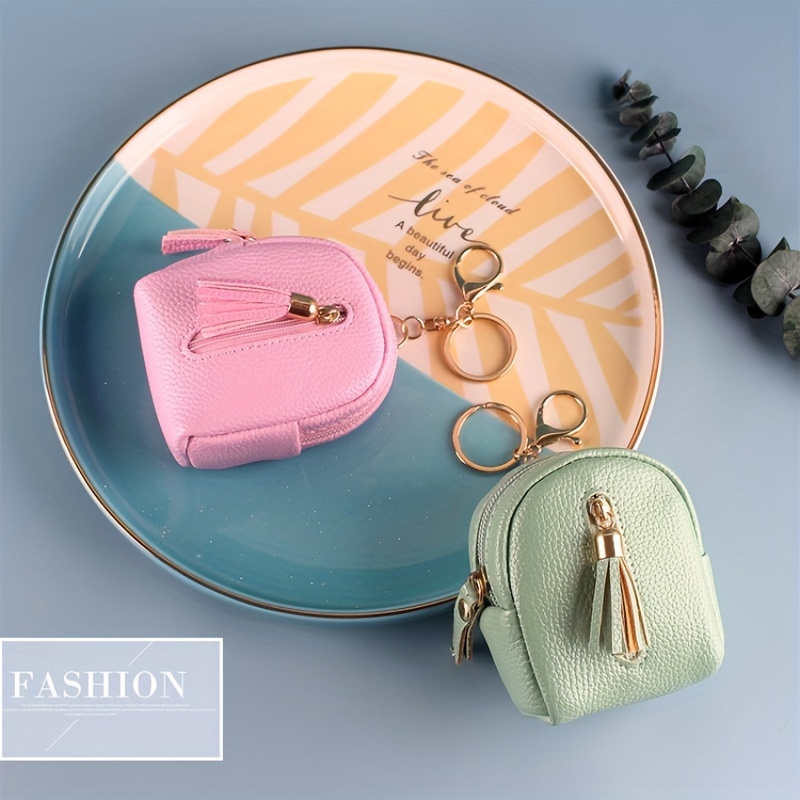 Candy Color Coin Purse Genuine Leather Women Shell Wallet with Keychain  Zipper Ladies Clutch Coins Change Bag Elephant Pattern in 2023