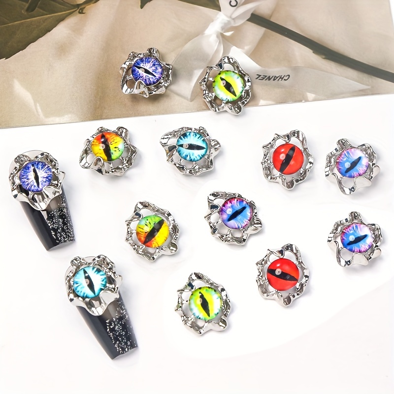 Devil Eye Nail Art Charms With Rhinestones,3d Cat Eye Nail Gem Accessories,nail  Art Jewelry For Girls Nail Art Diy Crafts Decoration Supplies - Temu