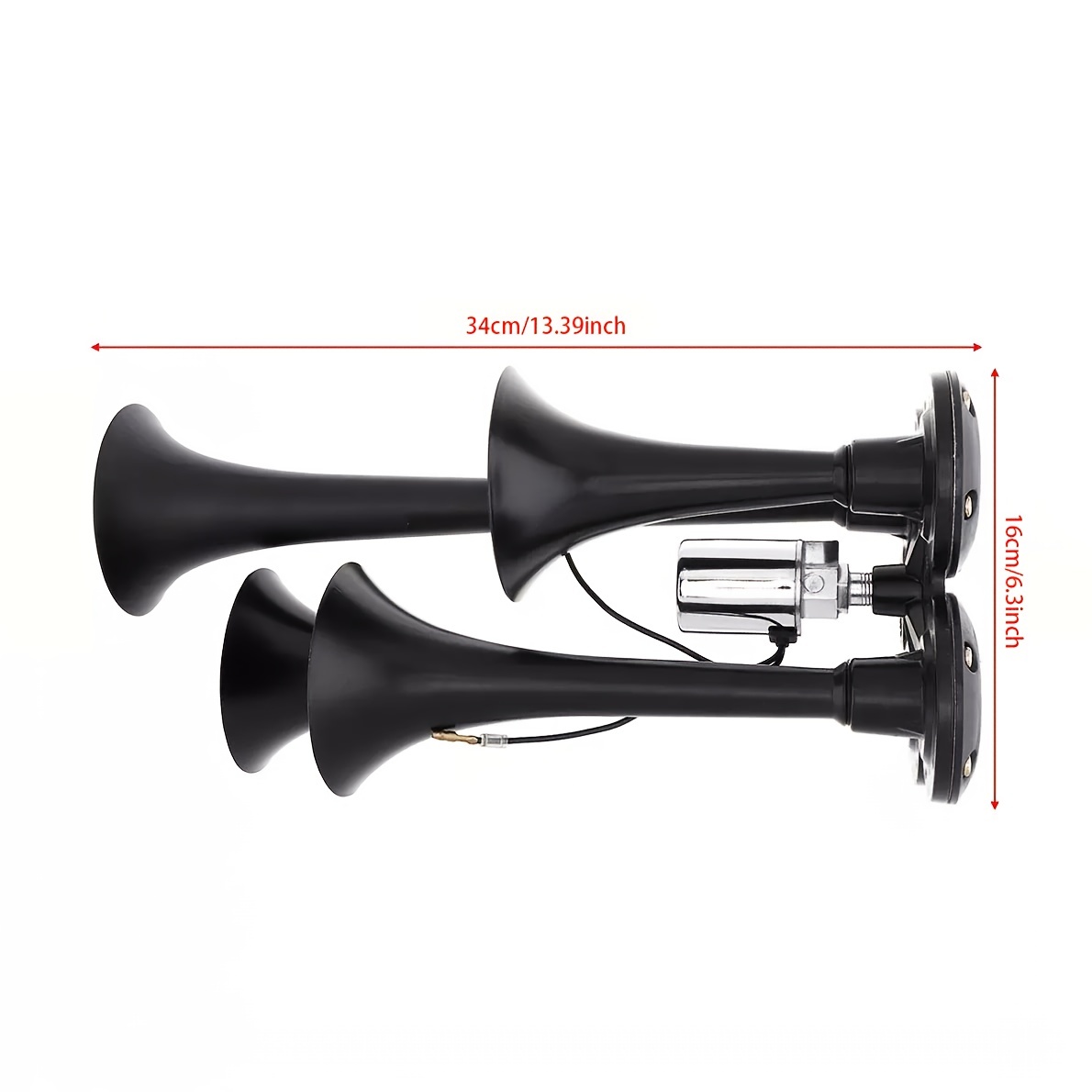 12V/24V Dual Trumpet Electric Horn Loud Chrome Air Horn Speaker