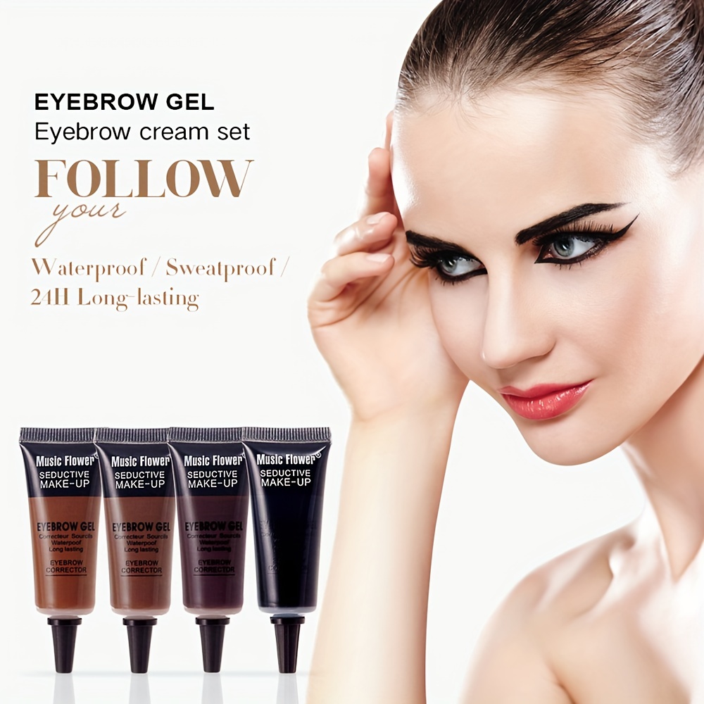 2-in-1 Waterproof Eyebrow Dye Cream Long Lasting Smudge Proof Tint Set