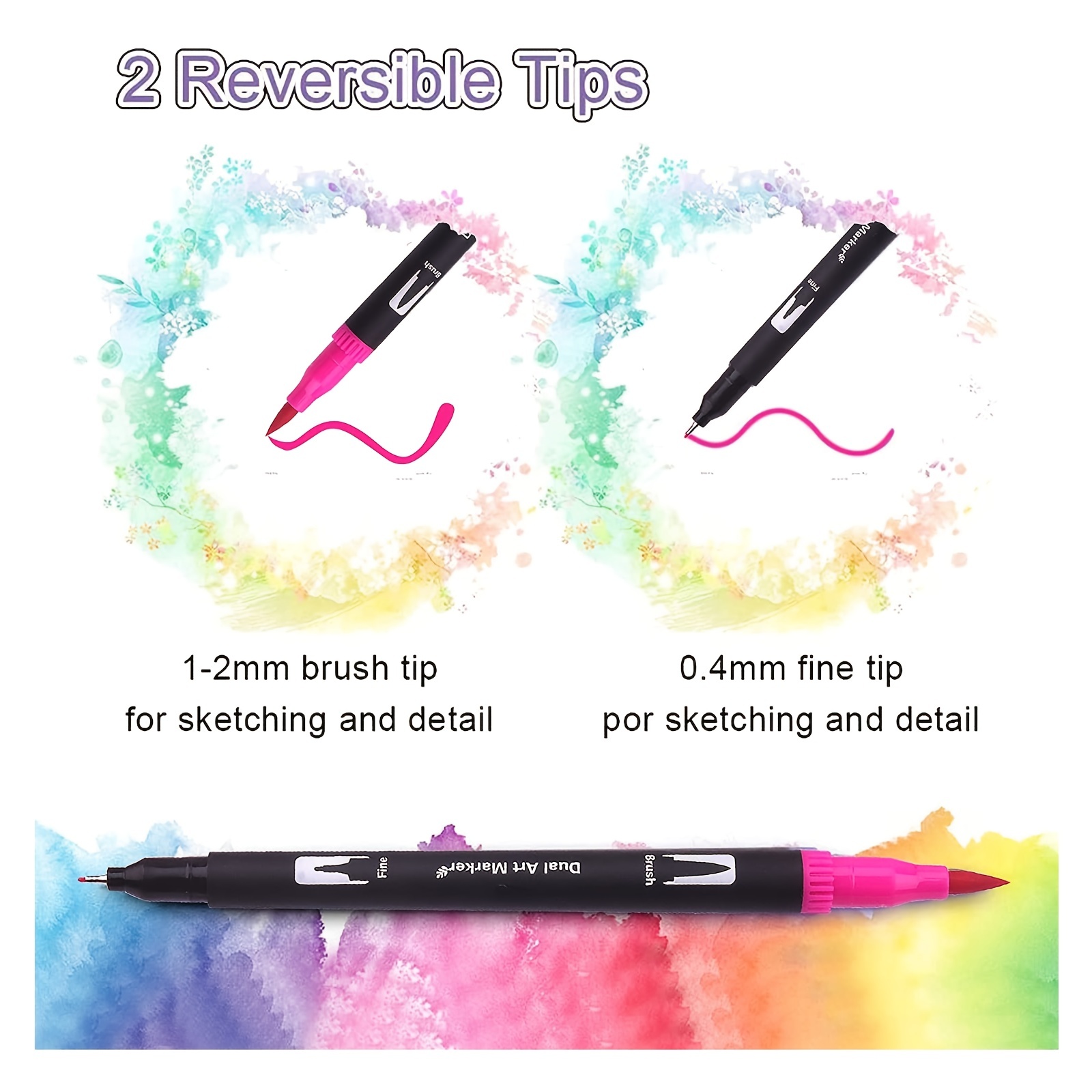 Soft Dual Brush Art Markers Pen Fine Tip and Brush Tip Great for Bullet  Journal Student Coloring Book Calligraphy Lettering