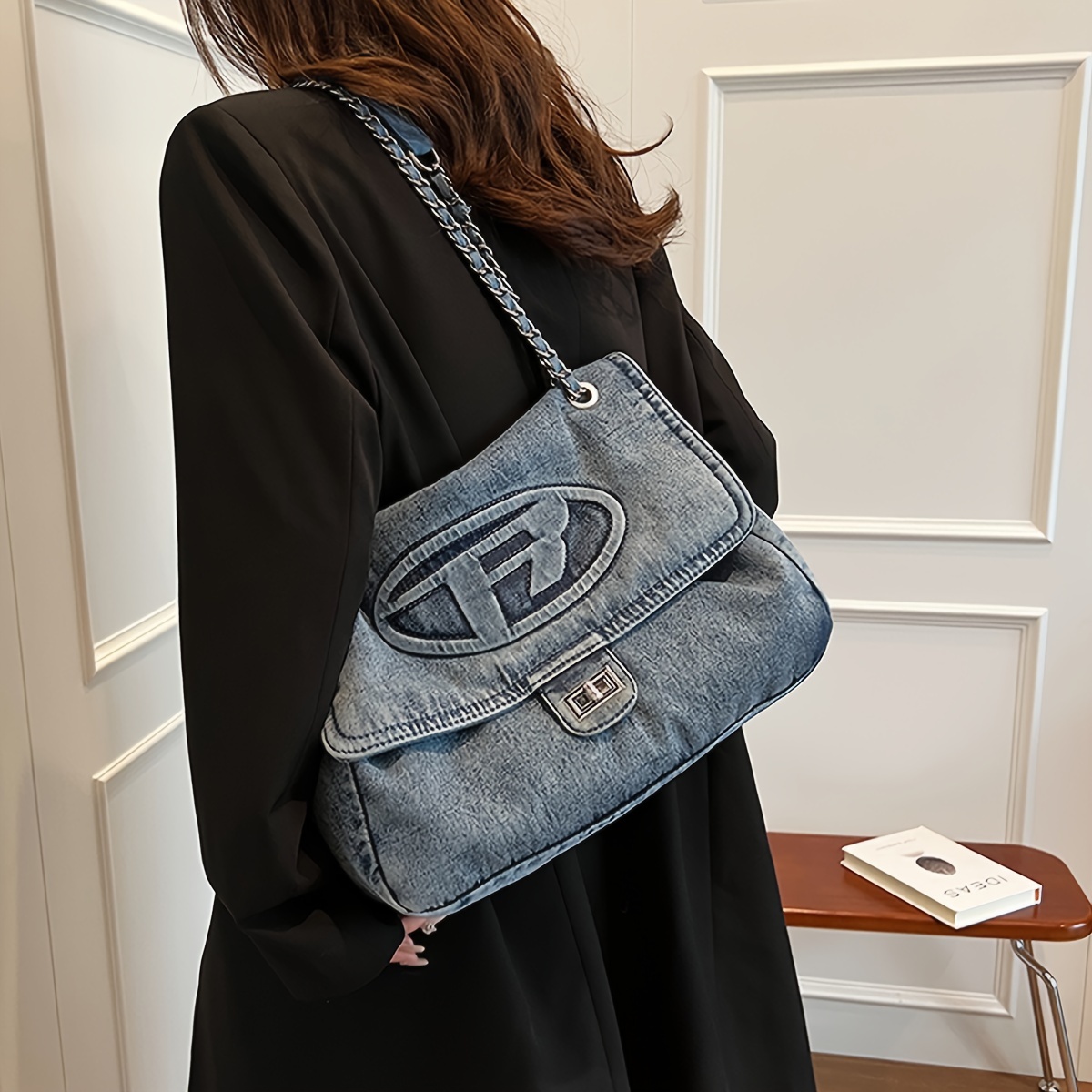 Vintage Denim Shoulder Bag, Retro Underarm Bag, Women's Fashion Handbag &  Purse For Commute - Temu South Korea