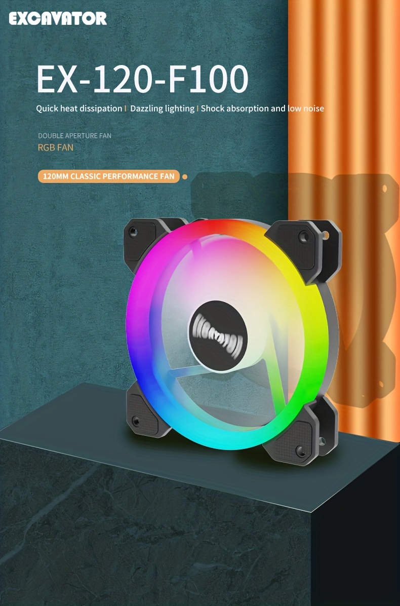Desktop Computer Computer Case Fan Silent Cooling Rgb Fixed Temu