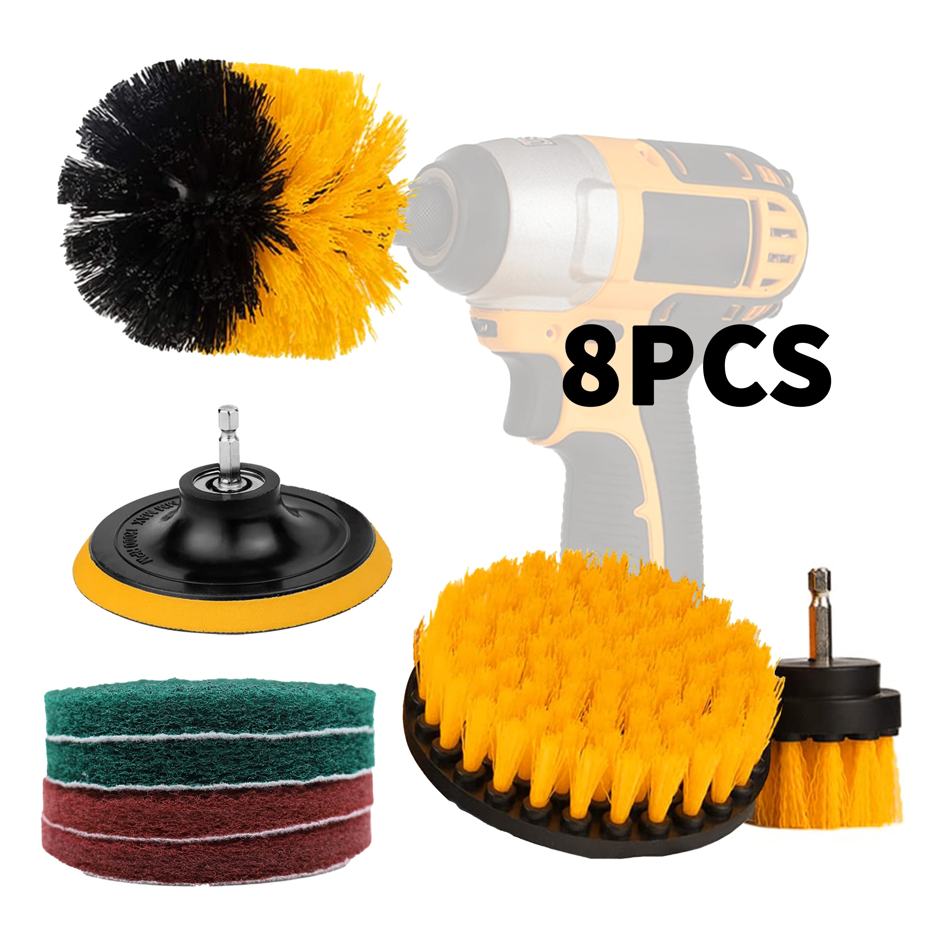 4pcs Power Scrub Clean Brush Electric Brush Kit All Purpose with