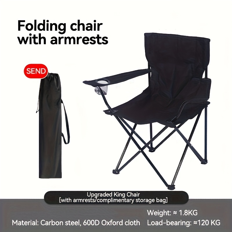 Portable Leisure Lounge Chair Folding Chair With Armrest For - Temu Canada