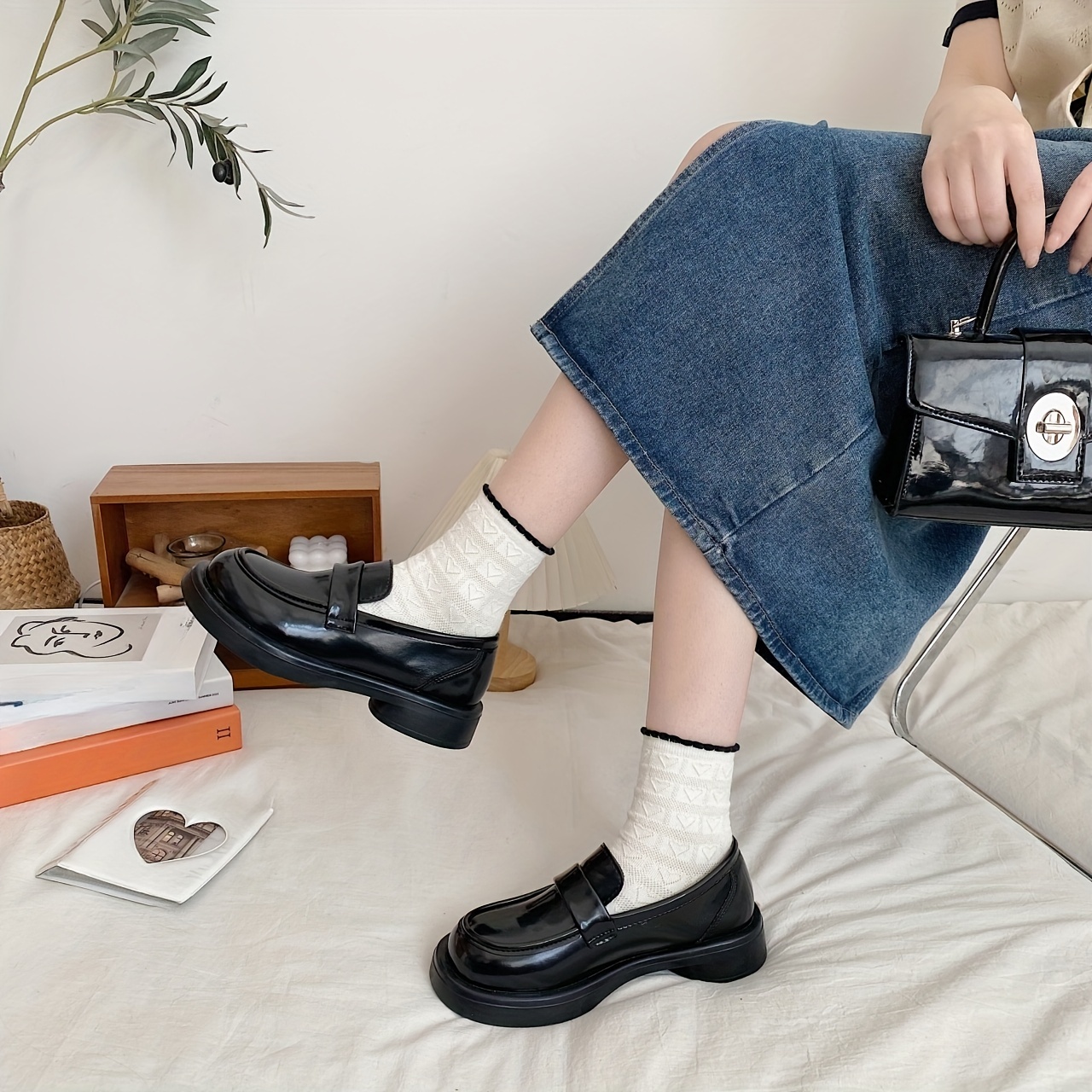 Leather Shoes Lazada Casual Shoes Women' Loafers Slip Low Toe Temu