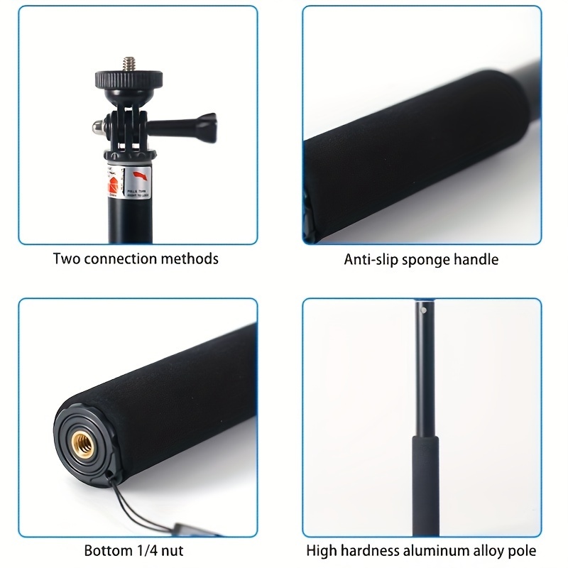 Mini trípode para cámara web y teléfono, soporte de cámara web extensible  de metal con soporte para teléfono, trípode para cámara web, color negro