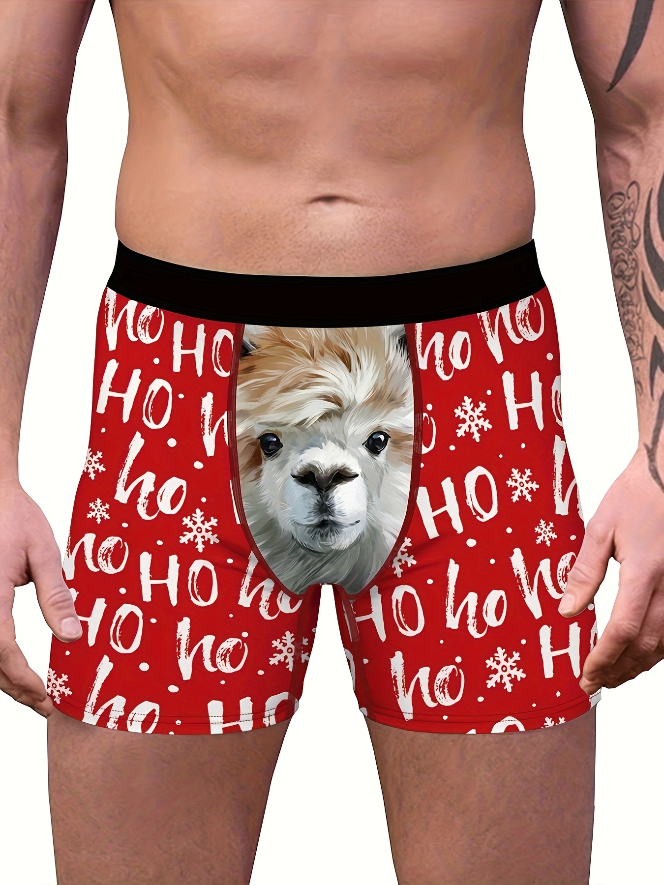 Christmas Santa Claus Print Men's Graphic Long Boxer Briefs - Temu