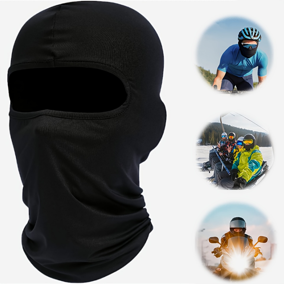 Pasamontañas negro para hombre, cubierta de cara completa para esquí,  máscara de motocicleta, Bandana, tubo de