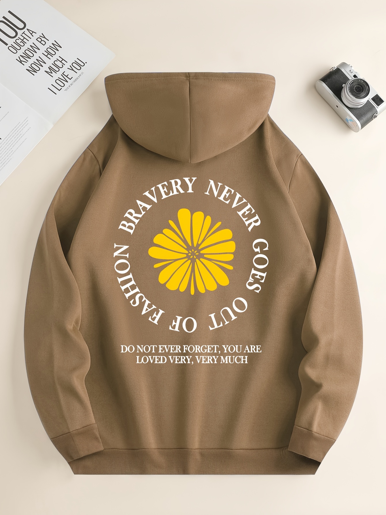Yellow Flower Print Men's Hoodie