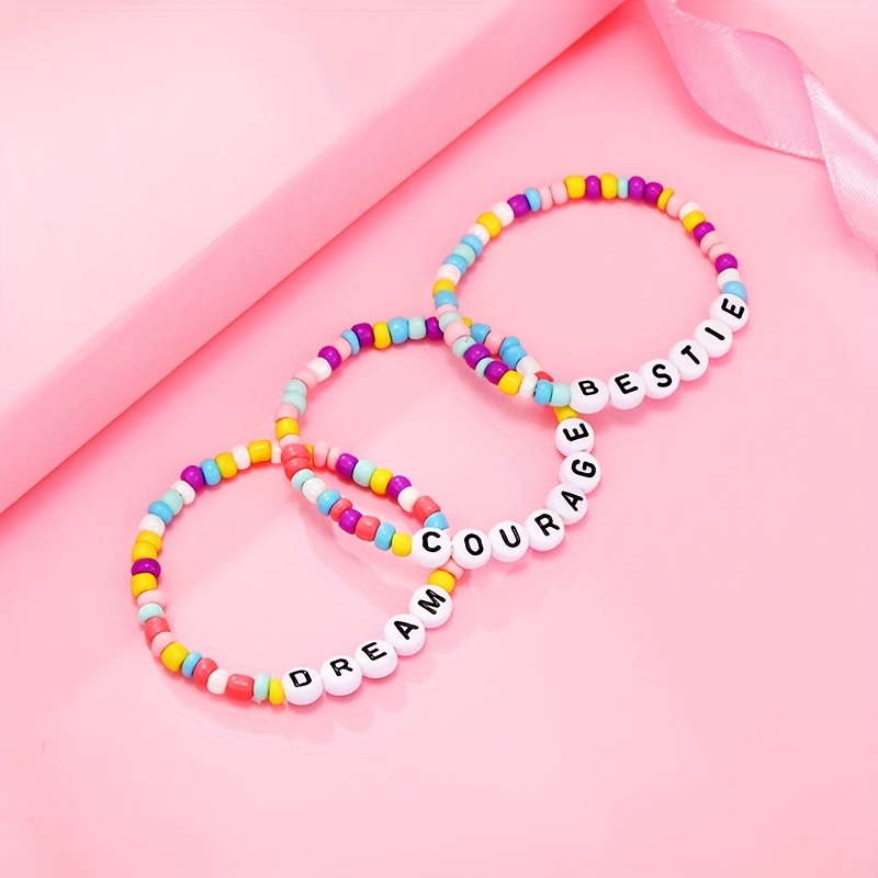 Letter Bead Bracelet  Pony bead bracelets, Girl bracelets, Cute friendship  bracelets