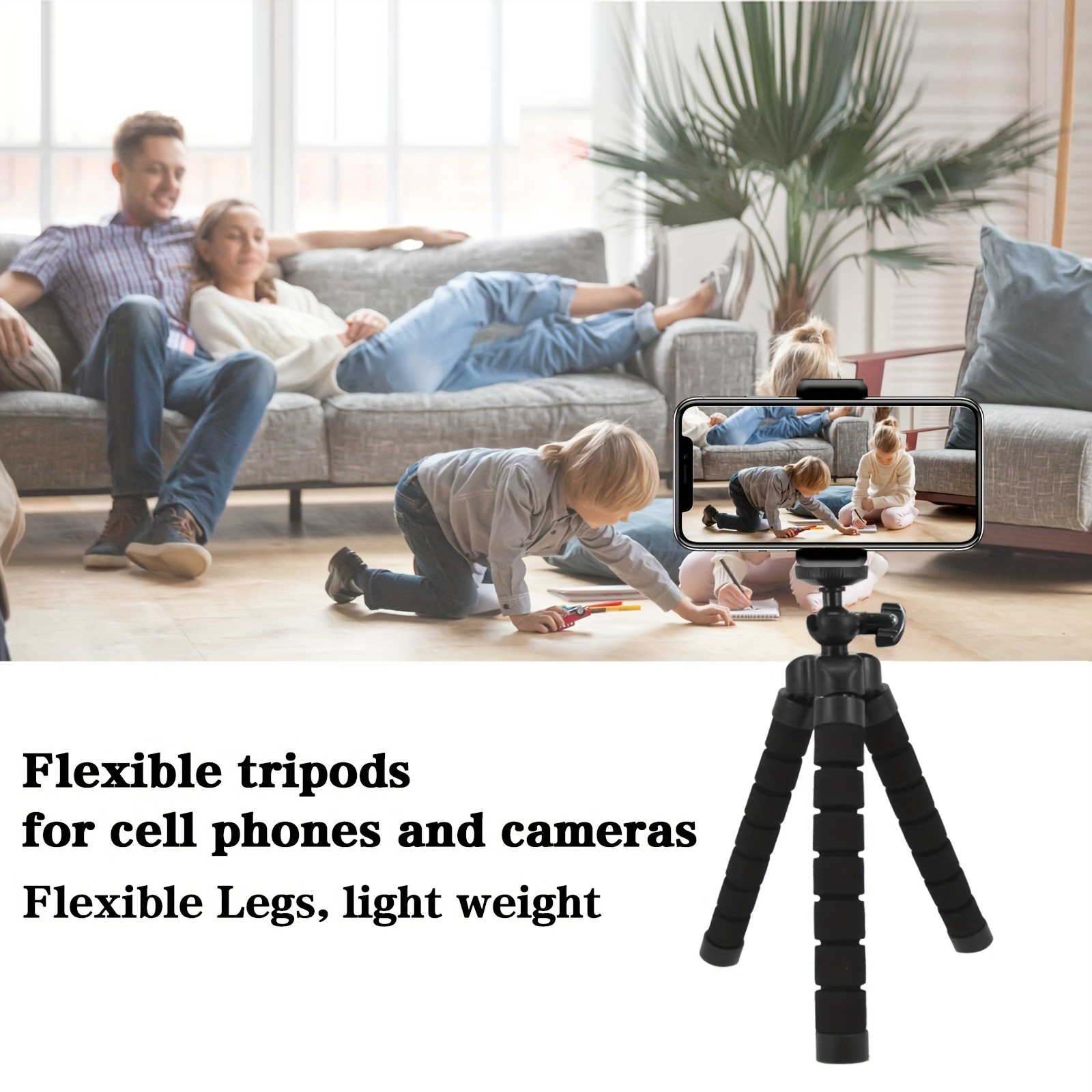 Aureday Trípode para teléfono de 67 pulgadas y soporte para cámara con  trípode para teléfono celular, trípode para selfie stick con control remoto  y