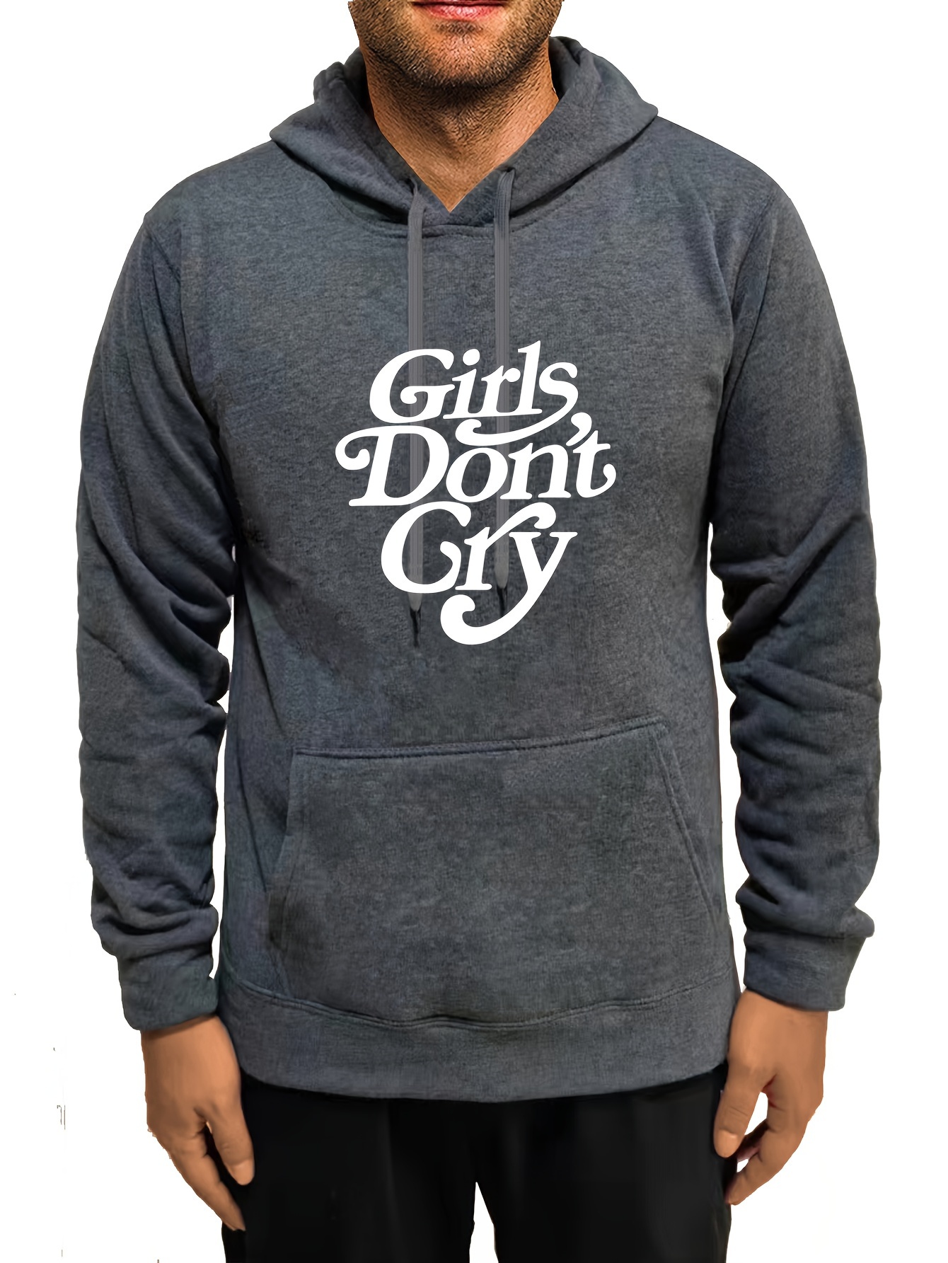 Girls Don't Cry Print Hoodie, Cool Hoodies For Men, Men's Casual