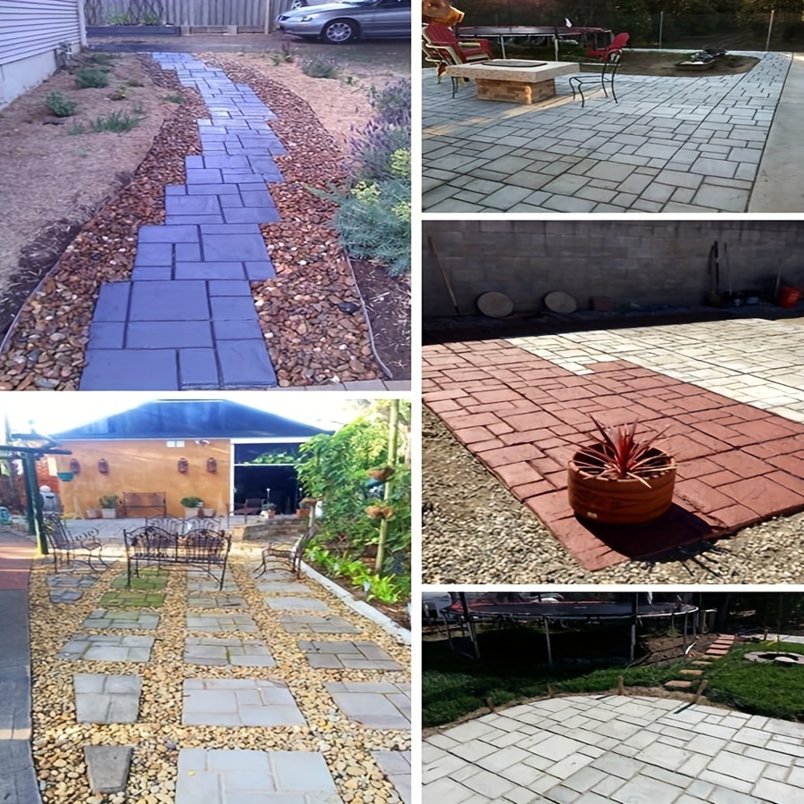 Pathmate - Molde de piedra para pavimento, pavimento, hormigón, pavimento,  pavimento, pavimento, moldes de cemento para patio, césped y jardín (2