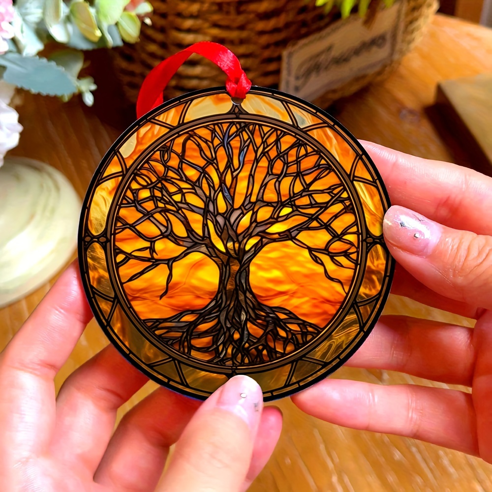 Tree Of Life Round Ornaments For Christmas Tree, Tree Of Life Wooden  Ornaments, Home Decor, Garden Decor, Thanksgiving Decor, Housewarming Decor  - Temu