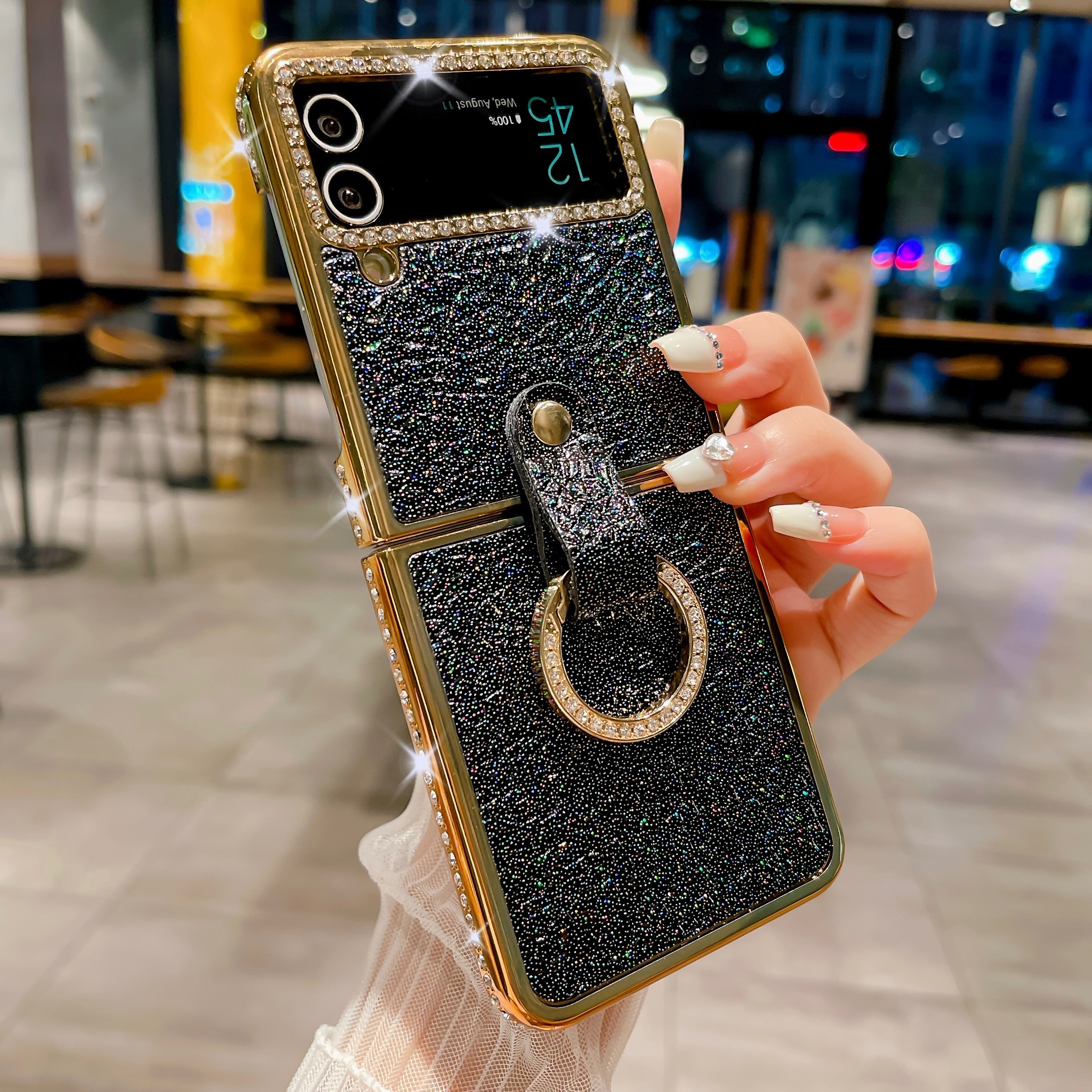 TEMU Phone Case: Fashionable Electroplated Diamond Design, Making Your For Z Flip 4 /z Flip 3 Phone Case Shine .