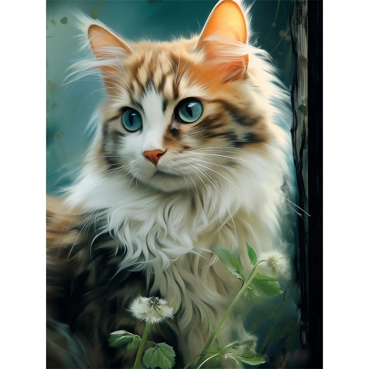 

1pc Large Size 40*50cm/15.7*19.7in Frameless Christmas Holiday Surprise Gift Diy Handmade 5d Diamond Painting Animal Cat Full Diamond Painting Art Embroidery Diamond Painting Art Craft Wall Decoration
