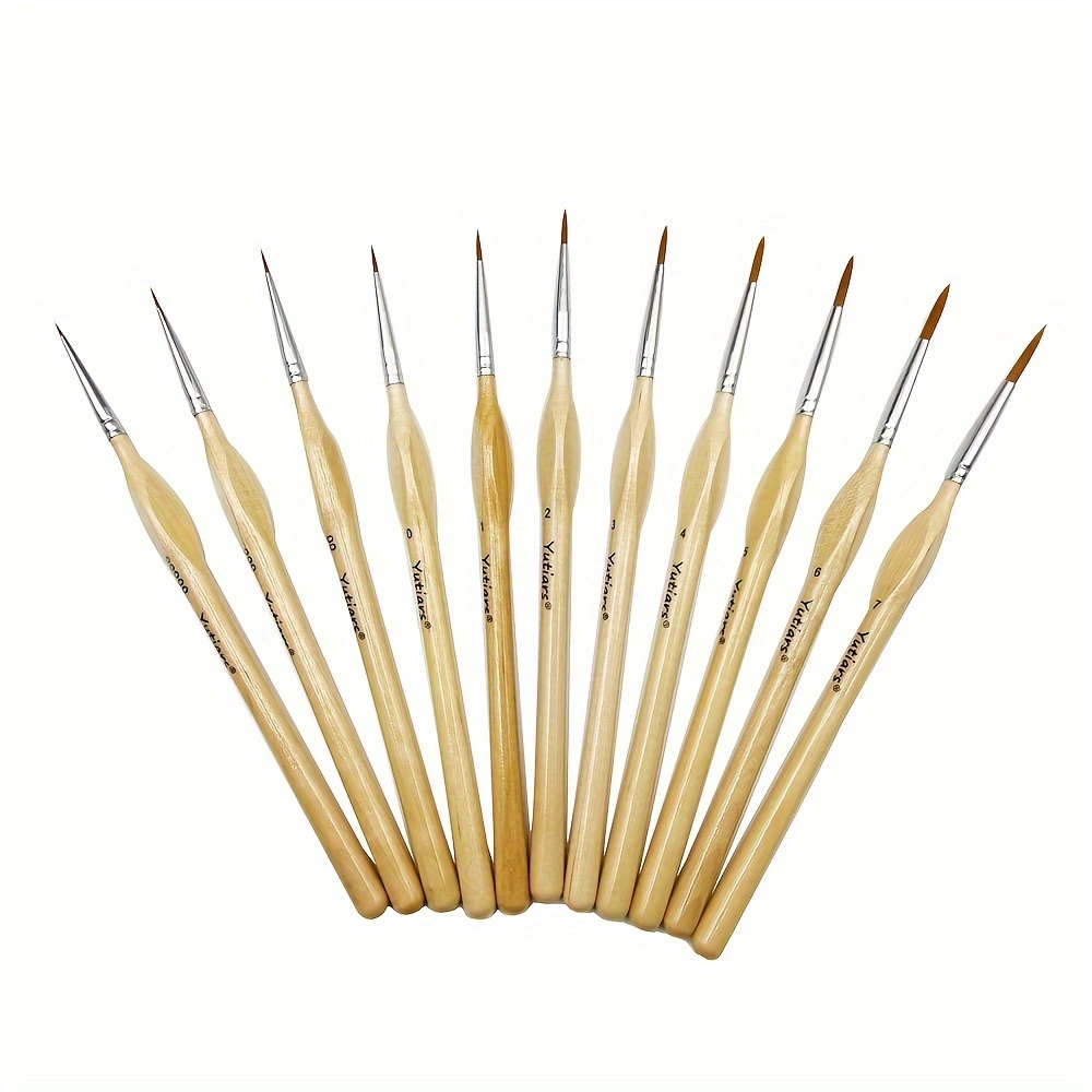 11pcs Miniature Paint Brushes Set Small Fine Tip Paintbrushes, Micro Detail  Paint Brush Perfect for Acrylic, Watercolor, Craft