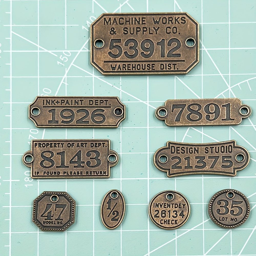 Jewelry Accessories Alloy Digital Tag Charms Vintage Pendants Bulk