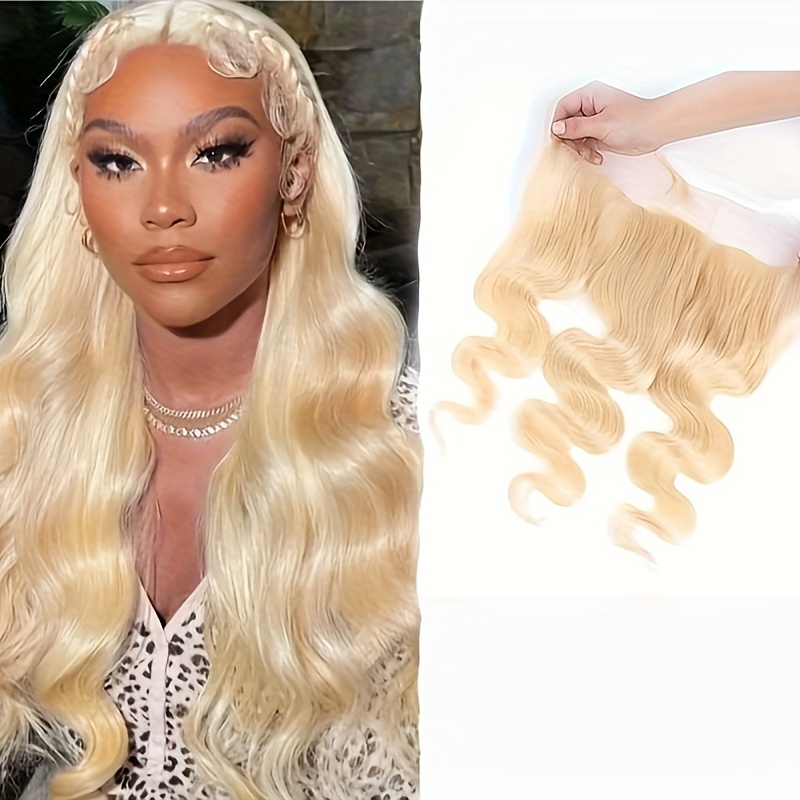 

Human Hair Closure 13x4 Blonde 613 Lace Frontal Body Wave Transparent Lace Front Human Hair Closure Brazilian Remy Hair Frontal Closure Pre With Baby Hair 150 Density