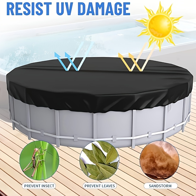 1 Pack, 18 FT Round Pool Cover, Pool Cover For Above Ground Pools-Upgraded  Cover With Drawstring Design For Swimming Pool, Stock Tank, Trampoline, Wat