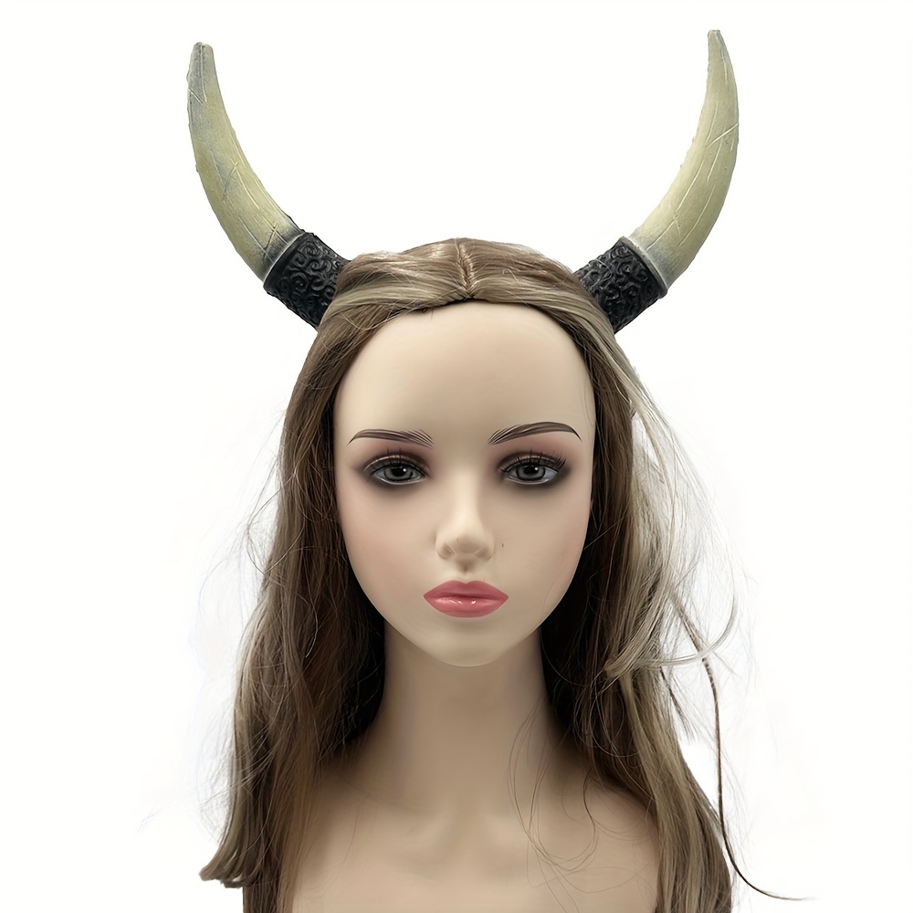 Image of Cow Horns Headdress, Party Equipment, Party Products, Party Additions, Holiday Decorations, Halloween Mardi Gras Products, Costume Cosplay Products, Dance Party Props