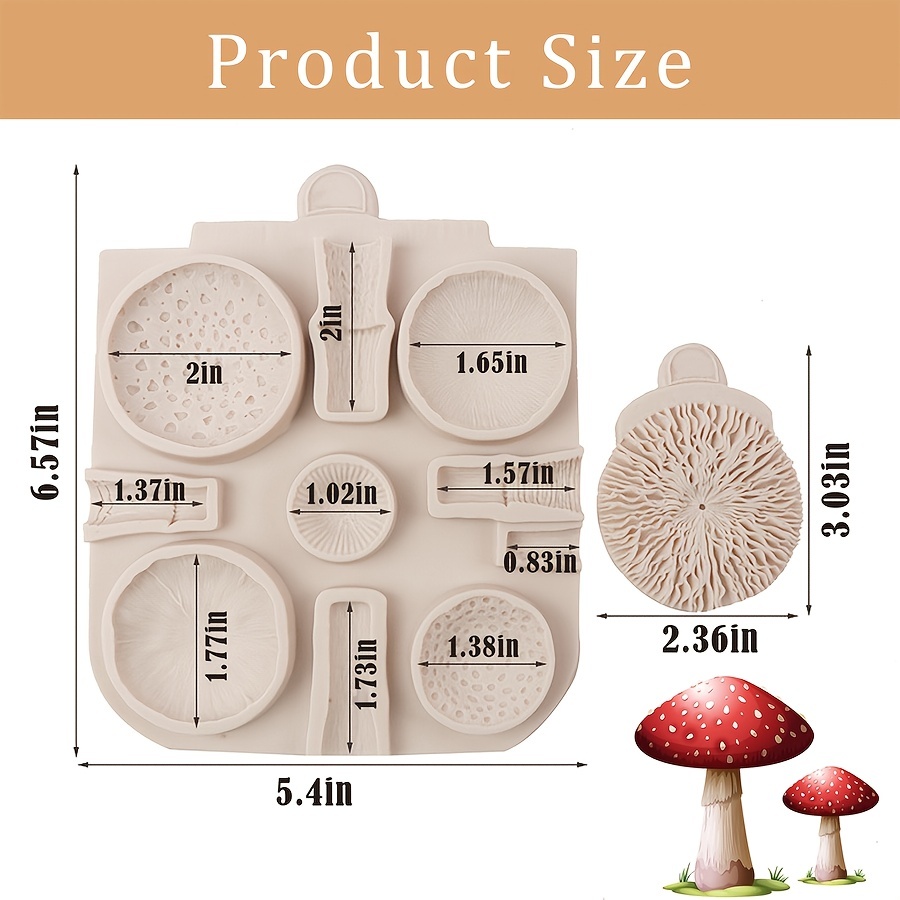 Mushrooms Silicone Mold 2 Size Small for Fondant-resin-polymer
