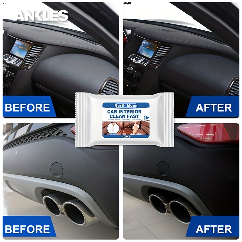 Car Interior Cleaning Wet Wipes Quick Decontamination Faux Leather Dashboard