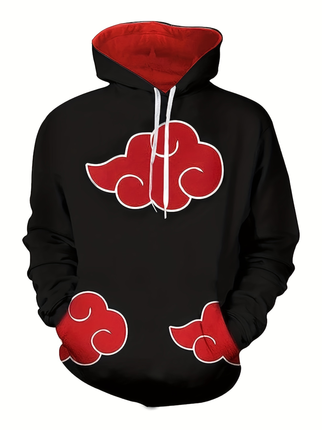 Akatsuki Red Cloud Bomber Jacket Printed Baseball Coat Windbreaker