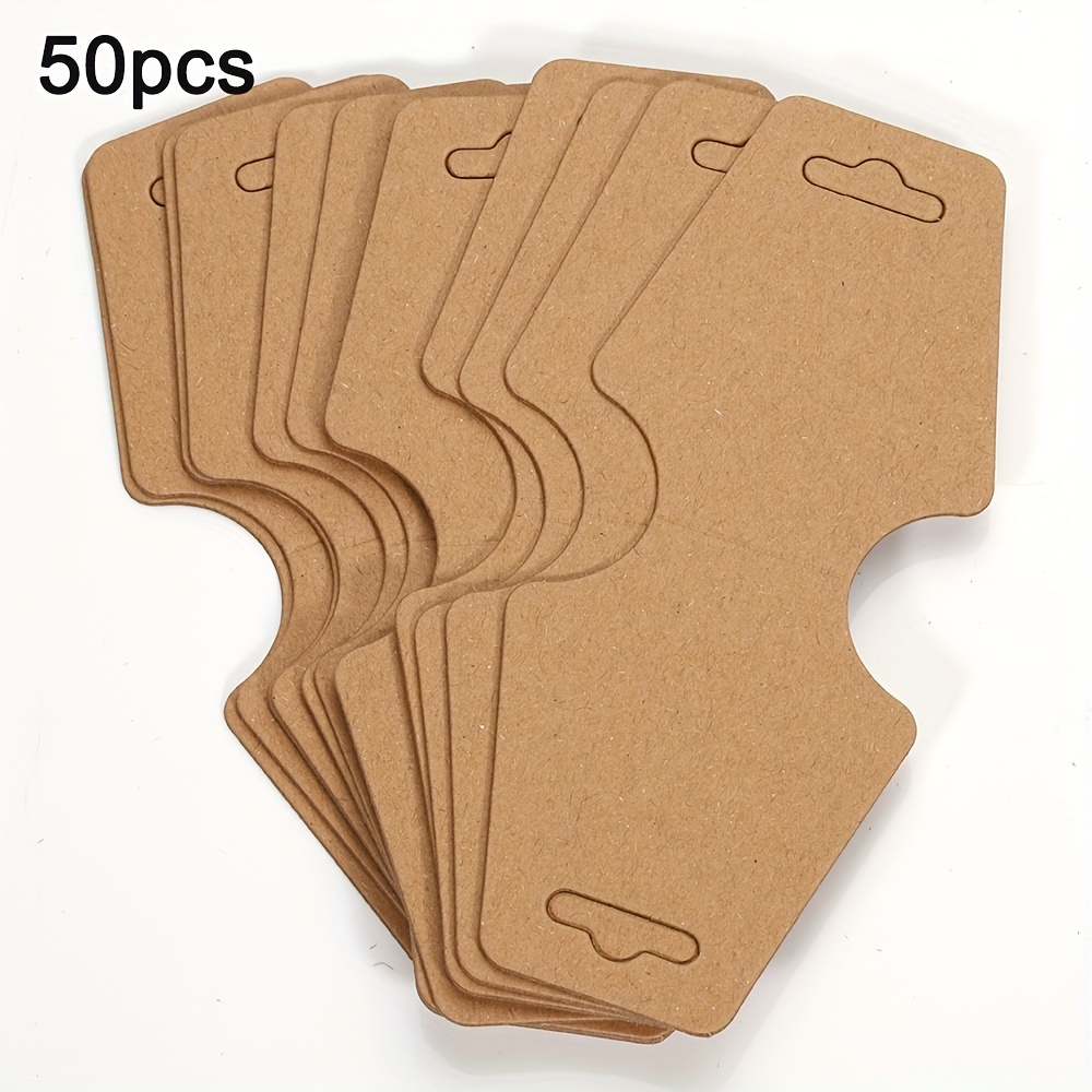 Image of 50pcs 5x12cm Foldable Blank Package Display Card Necklace Bracelet Hairband Hang Tag For Jewelry Making Supplies