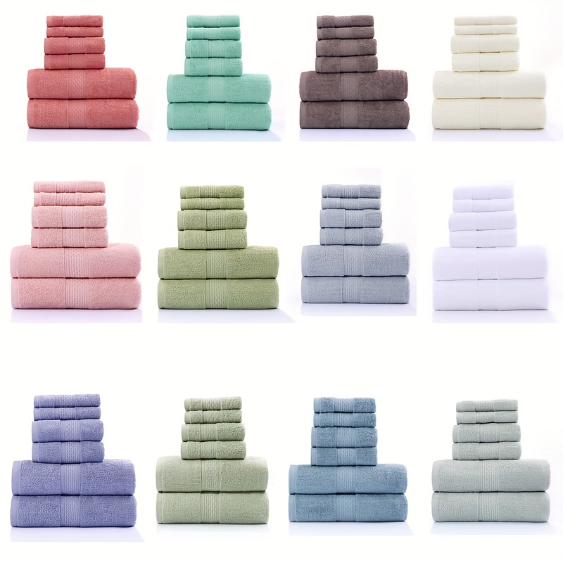 Bath Towel Washcloth Cotton Towel Set, Solid Color Soft Absorbent Towels,  Multipurpose Use For Hotel, Bathroom, Shower, Spa, Sauna, Multi Color  Options - Temu