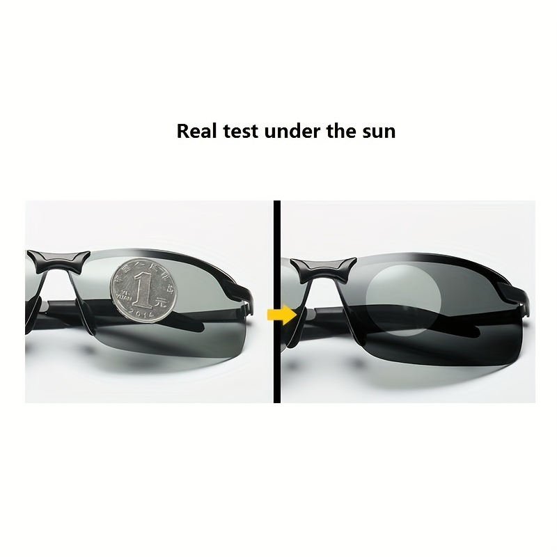 Men's Vintage Photochromic Lenses Square Frame Polarized Sunglasses