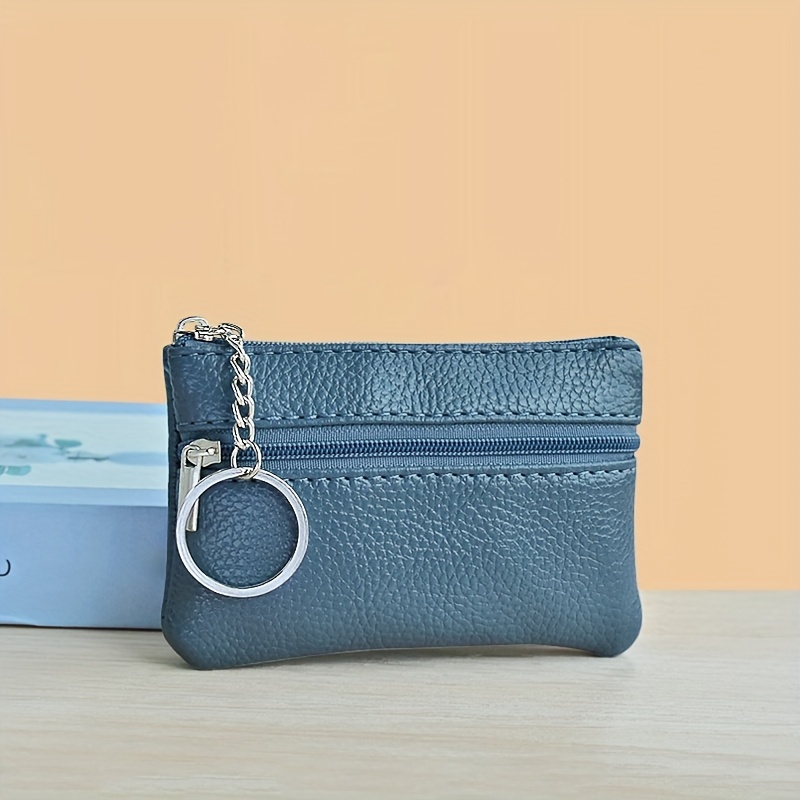 PU Leather Small Wallet Card Key Holder Zipper Coin Purse Clutch