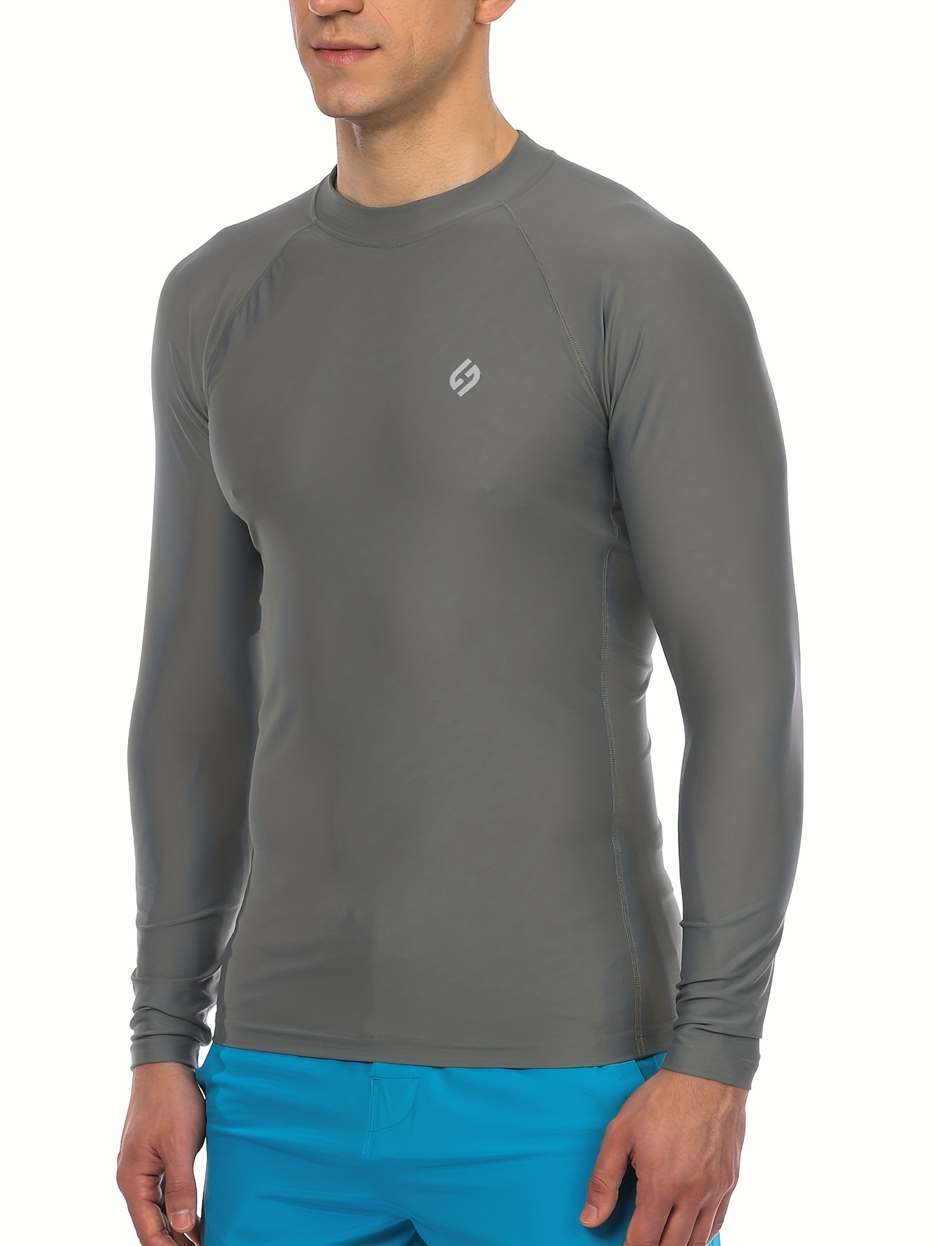  GOUTDOO Camisa de manga larga para hombre, UPF 50, con  protección UV, para senderismo, correr, color gris, talla M : Ropa, Zapatos  y Joyería