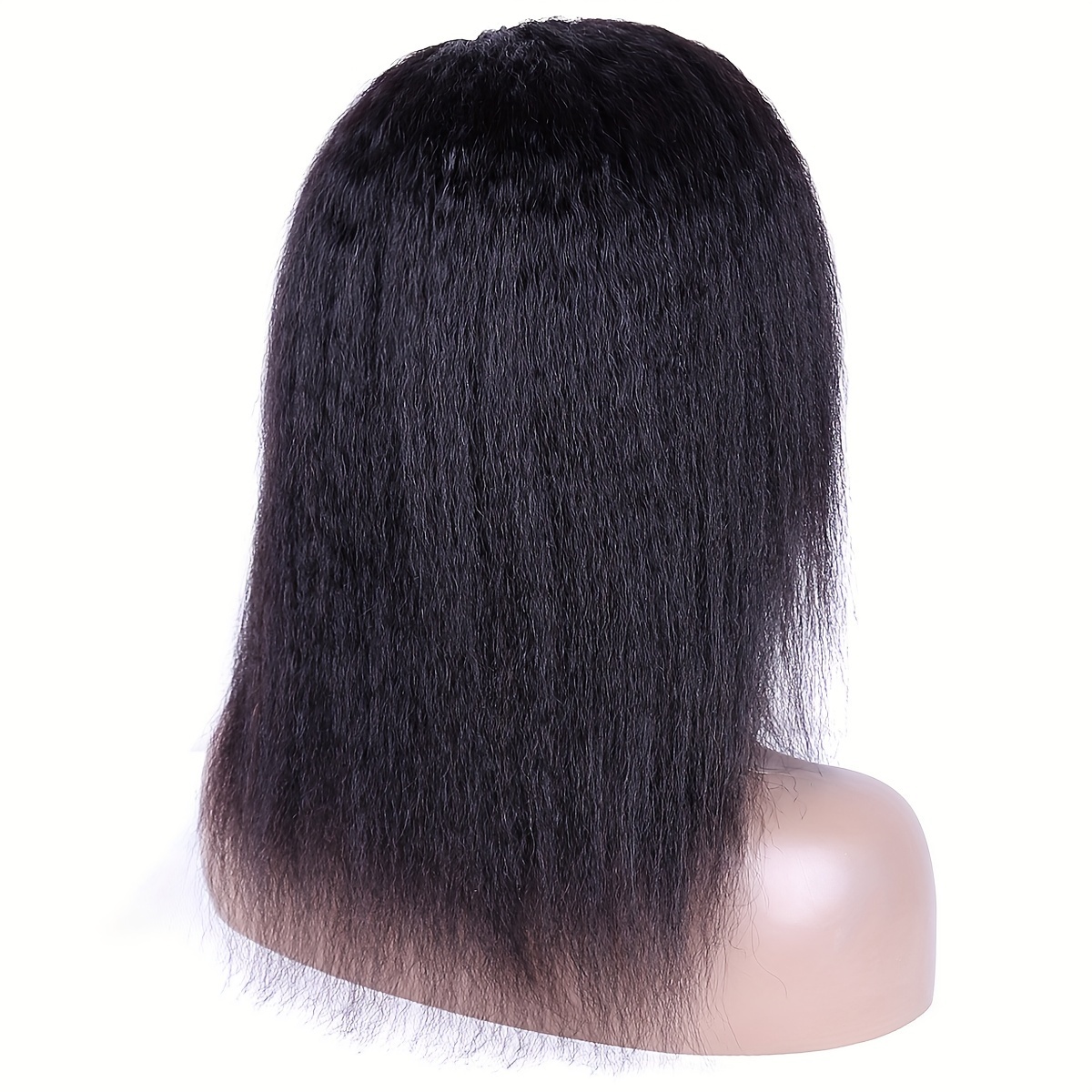 Short Yaki Human Hair Wigs Bangs None Lace Wig Natural Black Temu