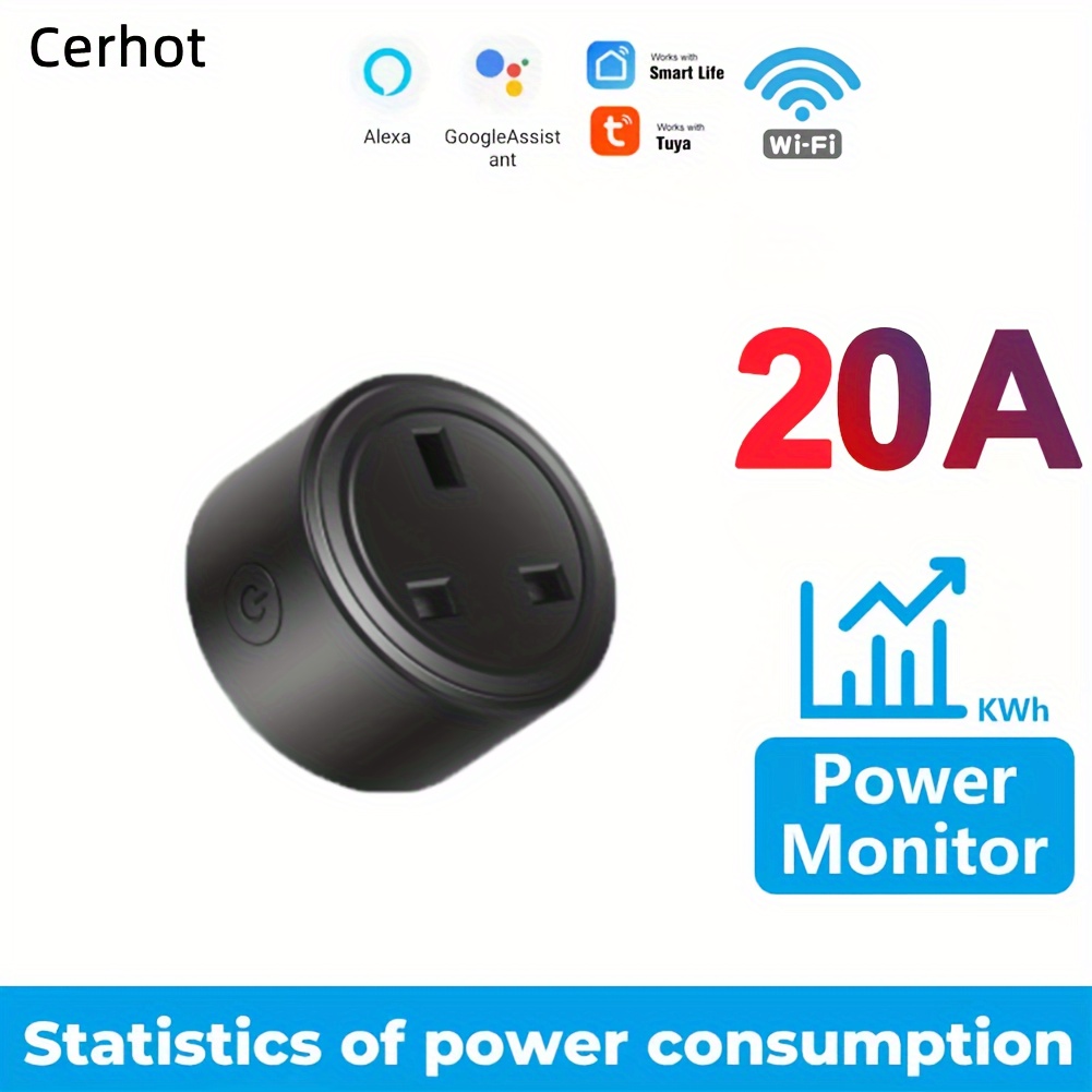 1pc Smart Plug Wifi Socket Us 20a / 16a10a Power Monitor - Temu