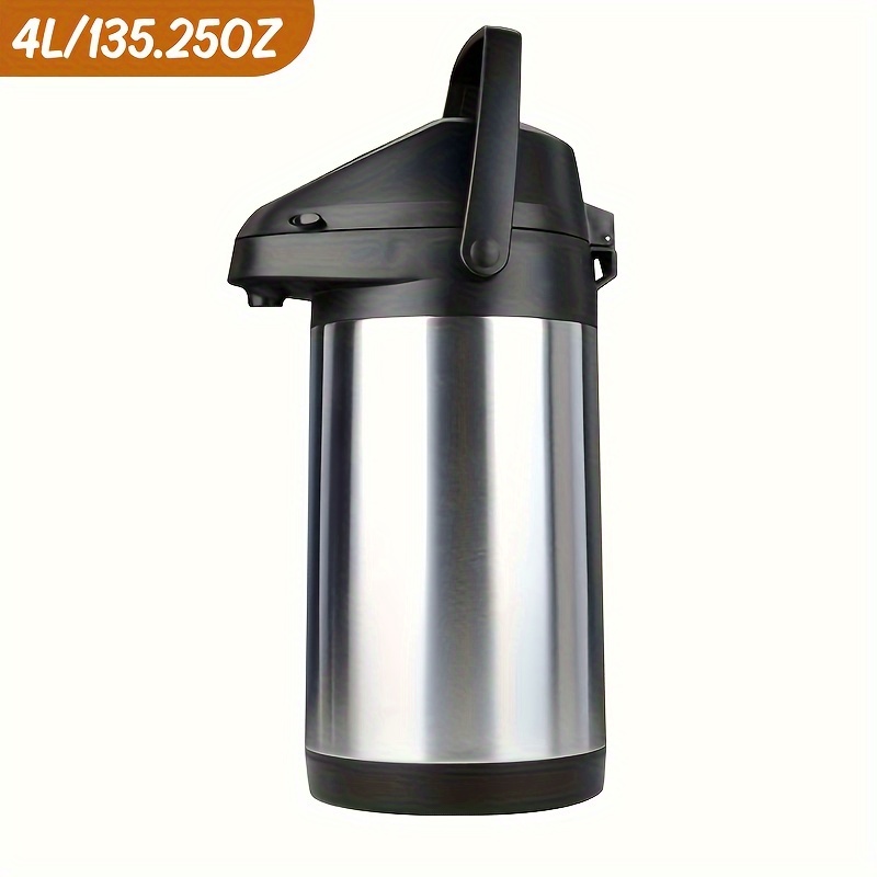 4L/135Oz Thermal Coffee Dispenser Stainless Steel Large Beverage Dispenser  For Hot/Cold Water
