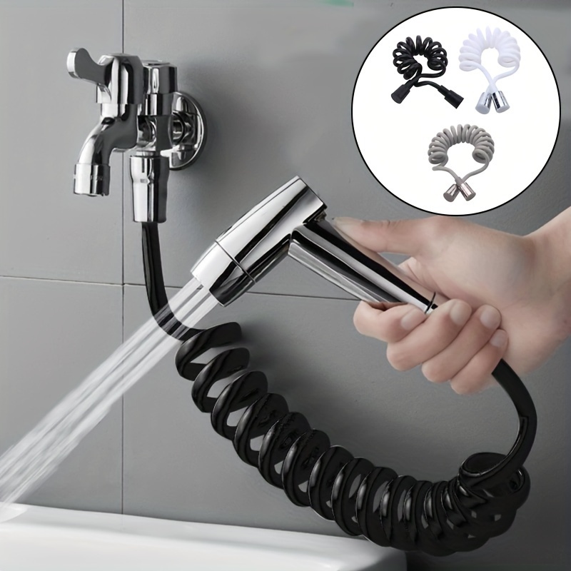  Manguera de bidé de ducha flexible de resorte para inodoro  Manguera de ducha flexible para agua Fontanería WC Bidé Pistola rociadora  Baño (blanco) : Herramientas y Mejoras del Hogar