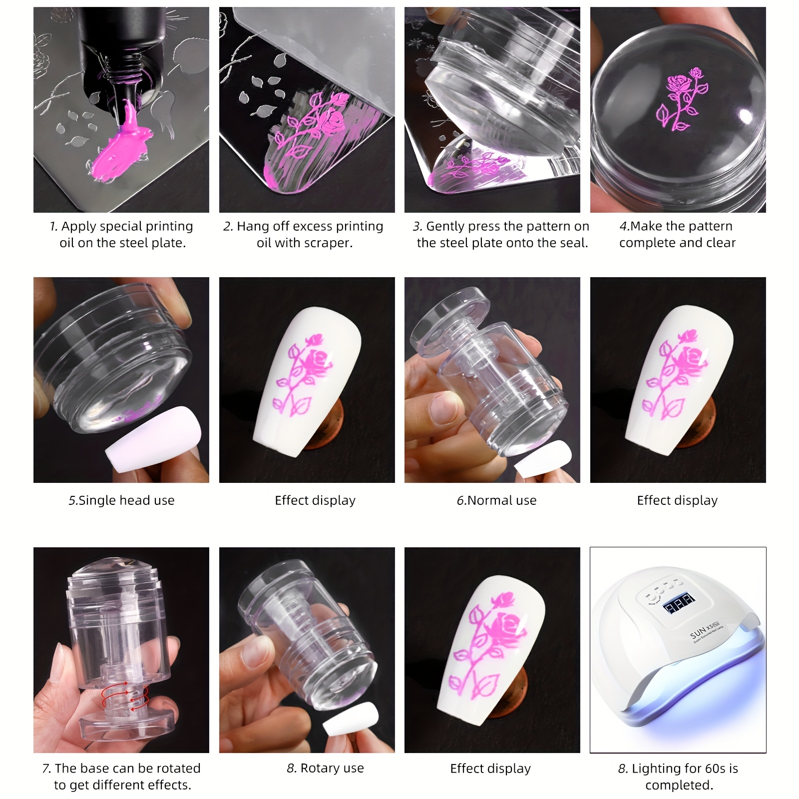 Noverlife 8PCS Clear Jelly Nail Stamper Kit, India | Ubuy