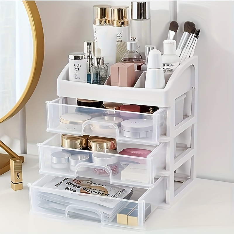 Drawer Type Cosmetic Storage Box Large Capacity Clear Makeup - Temu