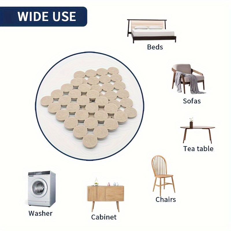 Beige Furniture Felt Pads Round Anti slip Self Adhesive Mats - Temu